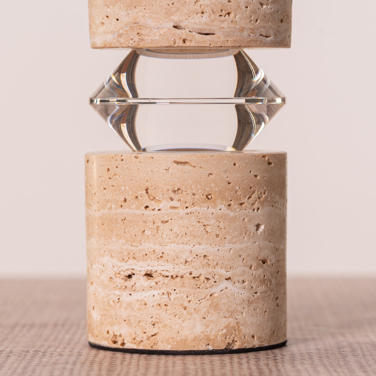 Like Water (Medium, Beige) Marble Candle Holder