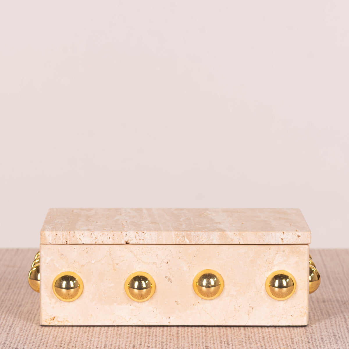 Town Down (Large, Beige, Gold) Marble Decorative Box