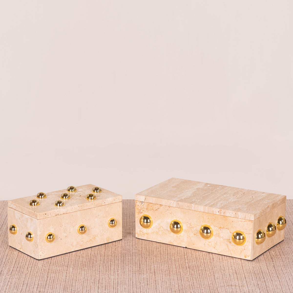 Town Down (Large, Beige, Gold) Marble Decorative Box