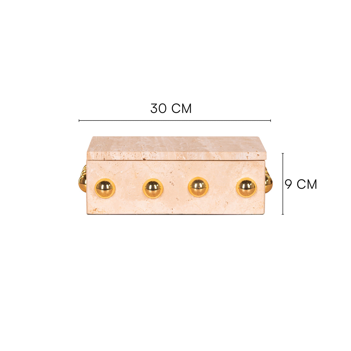 Town Down (Large, Beige, Gold) Marble Decorative Box