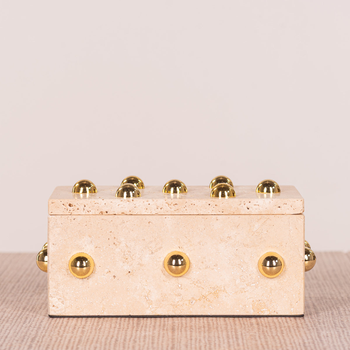 Town Down (Medium, Beige, Gold) Marble Decorative Box