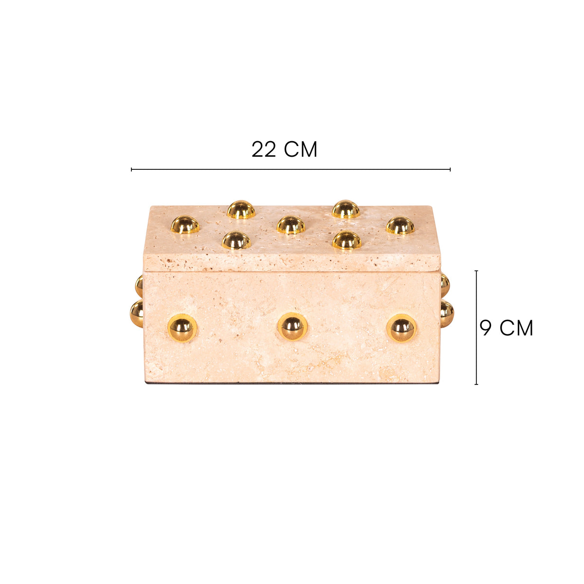 Town Down (Medium, Beige, Gold) Marble Decorative Box
