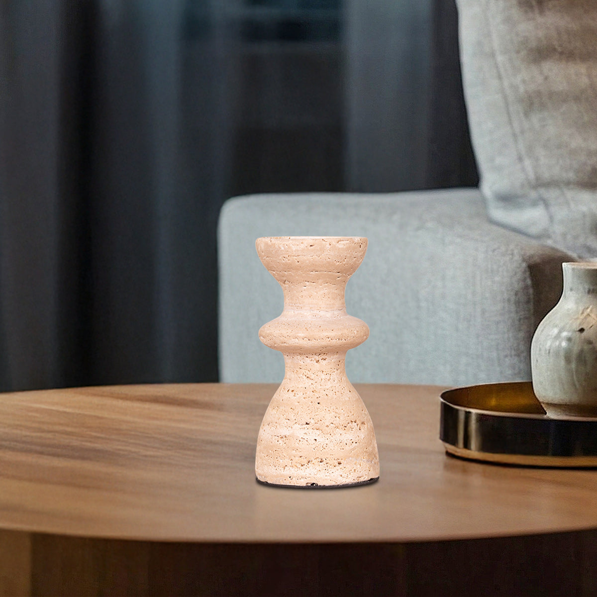 Otherly Love (Medium, Beige) Marble Candle Holder
