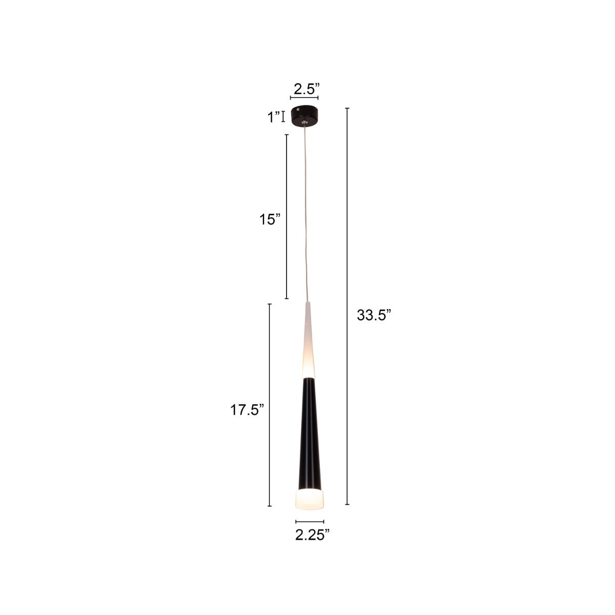 Aura- 05W Black (3000K) LED Designer Series Pendant (DL01-10030)