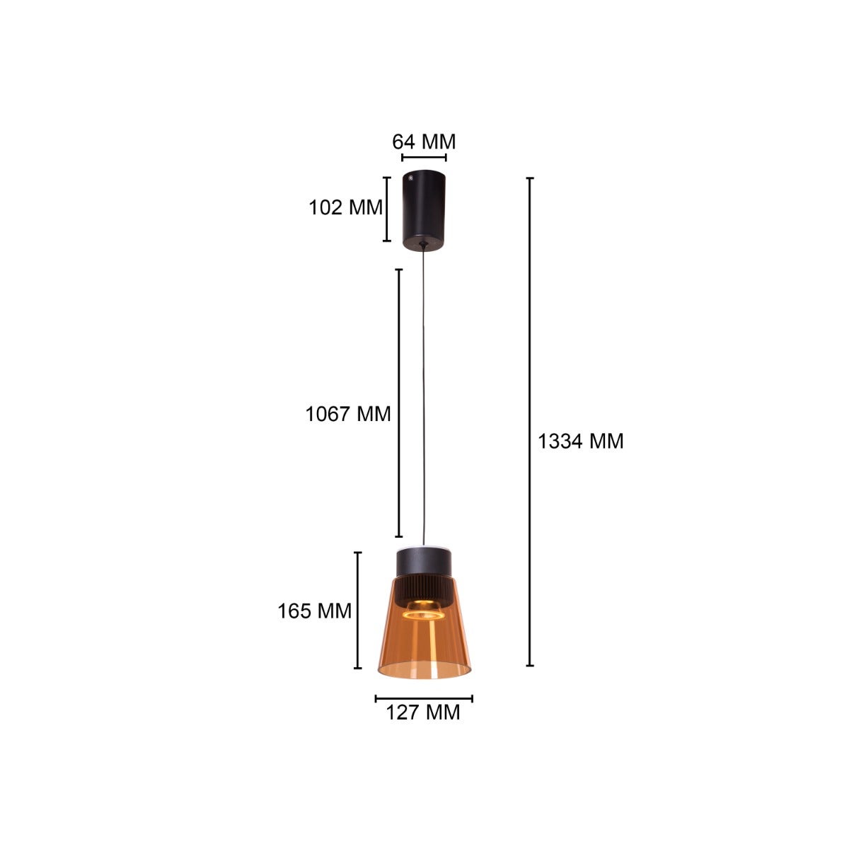 Paros- 3W Amber (3000K) مصباح متدلي من سلسلة LED Designer (DL01-10338)