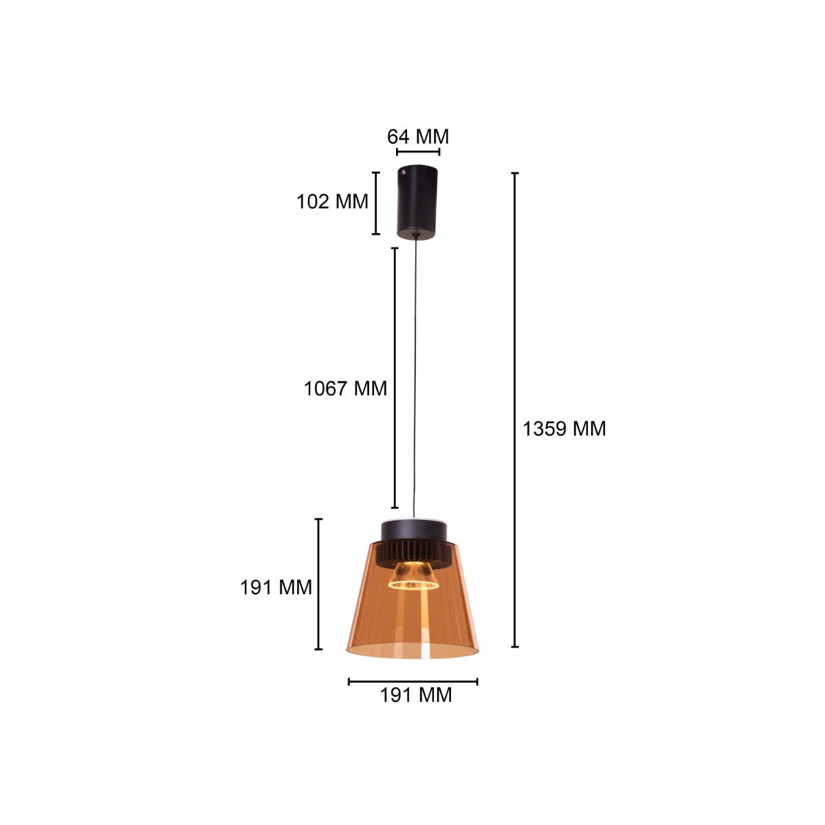 Paros- 7W Amber (3000K) LED Designer Series Pendant (DL01-10340)