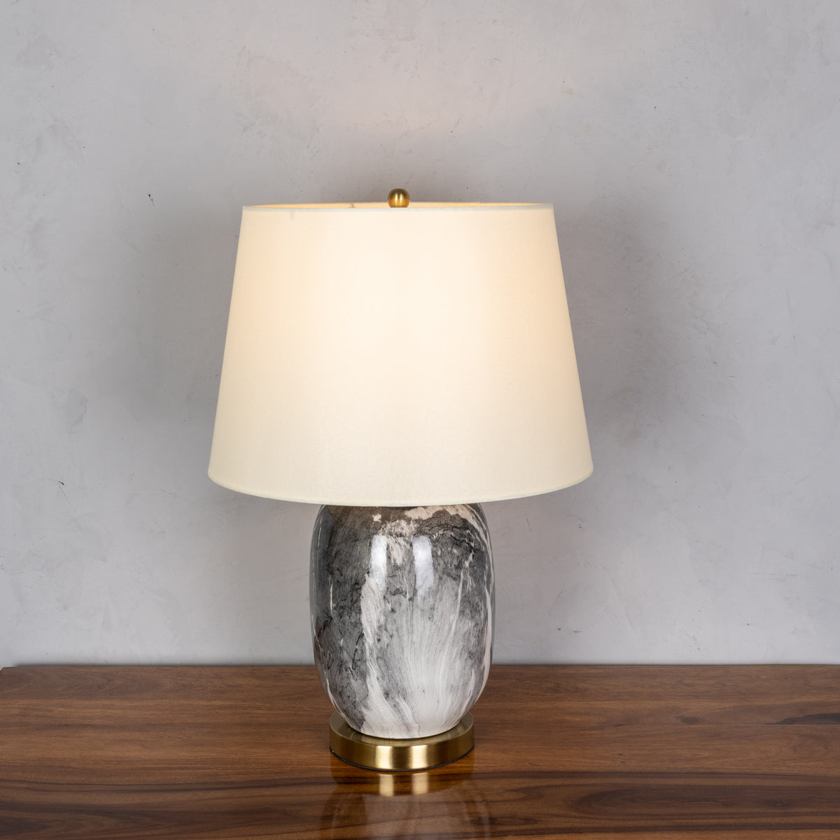 RSVP Please (Smokey Grey) Marble Table Lamp