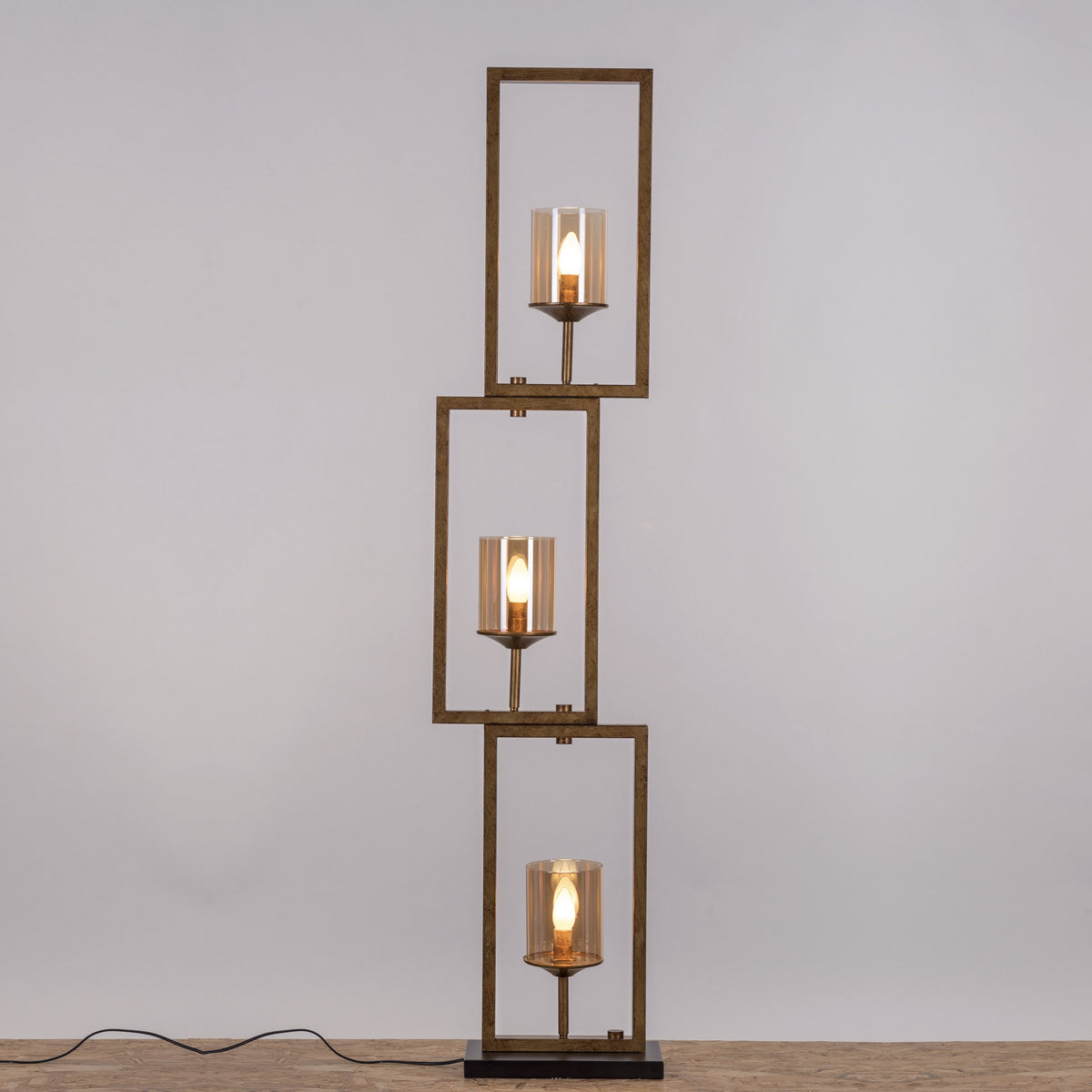 Curtain Call (Antique Gold) Glass Floor Lamp