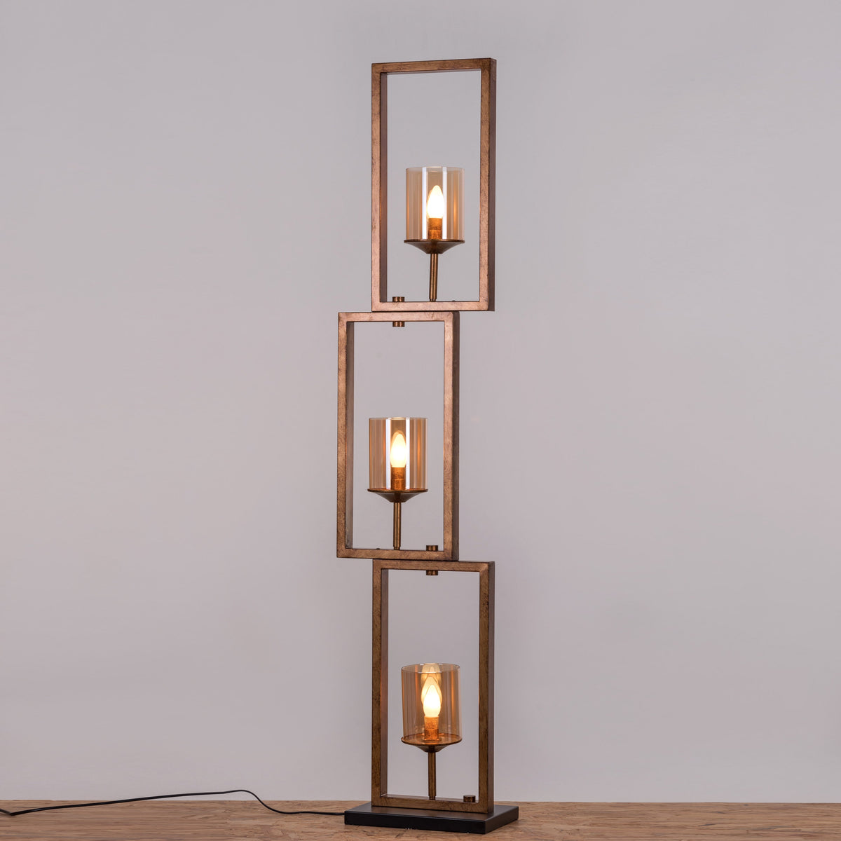 Curtain Call (Antique Gold) Glass Floor Lamp
