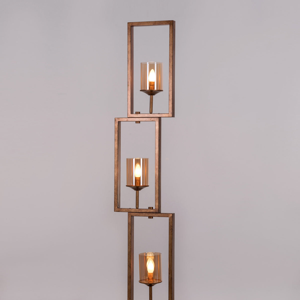 Curtain Call (Antique Gold) Glass Floor Lamp