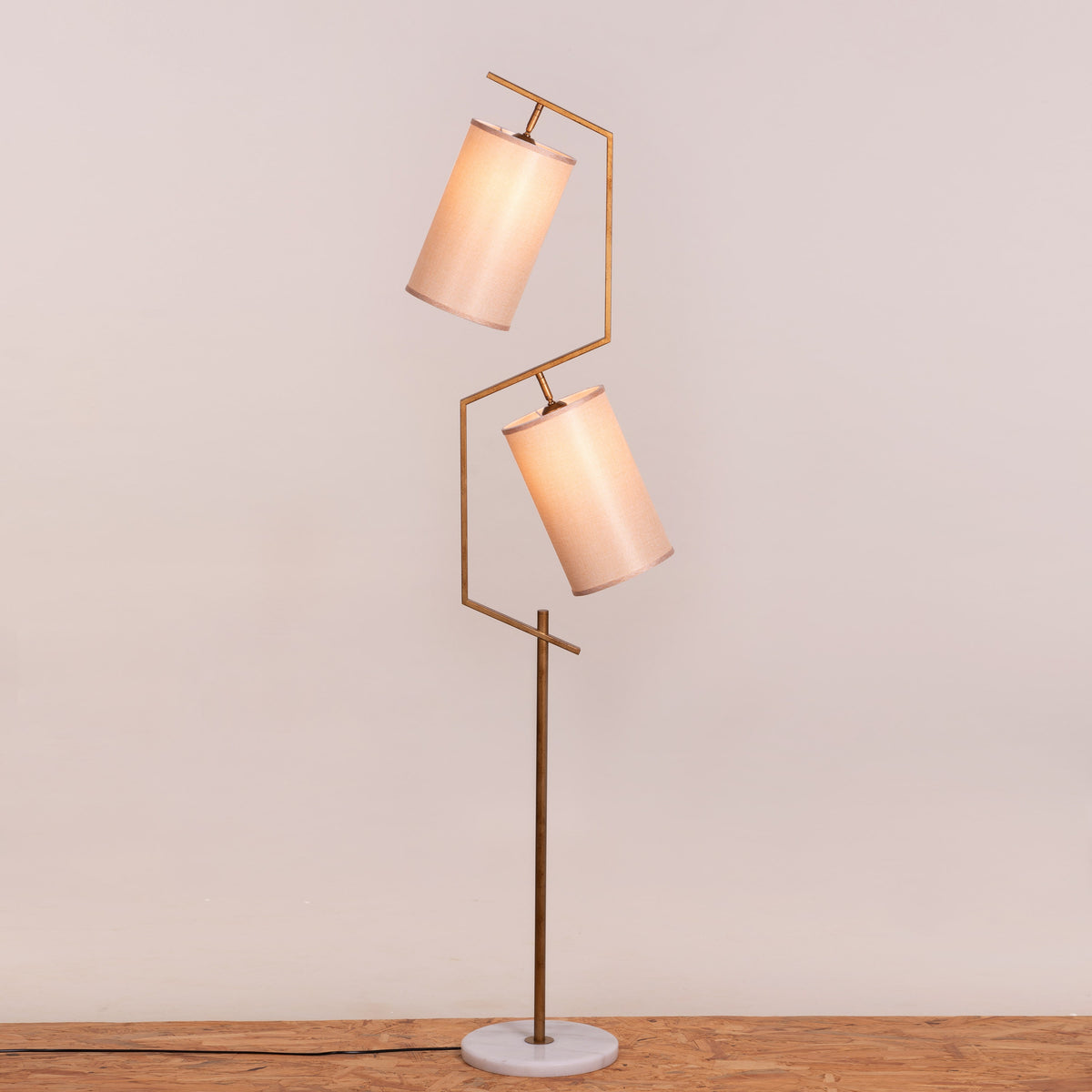 Effortless Signature (Gold, Beige) Marble Floor Lamp
