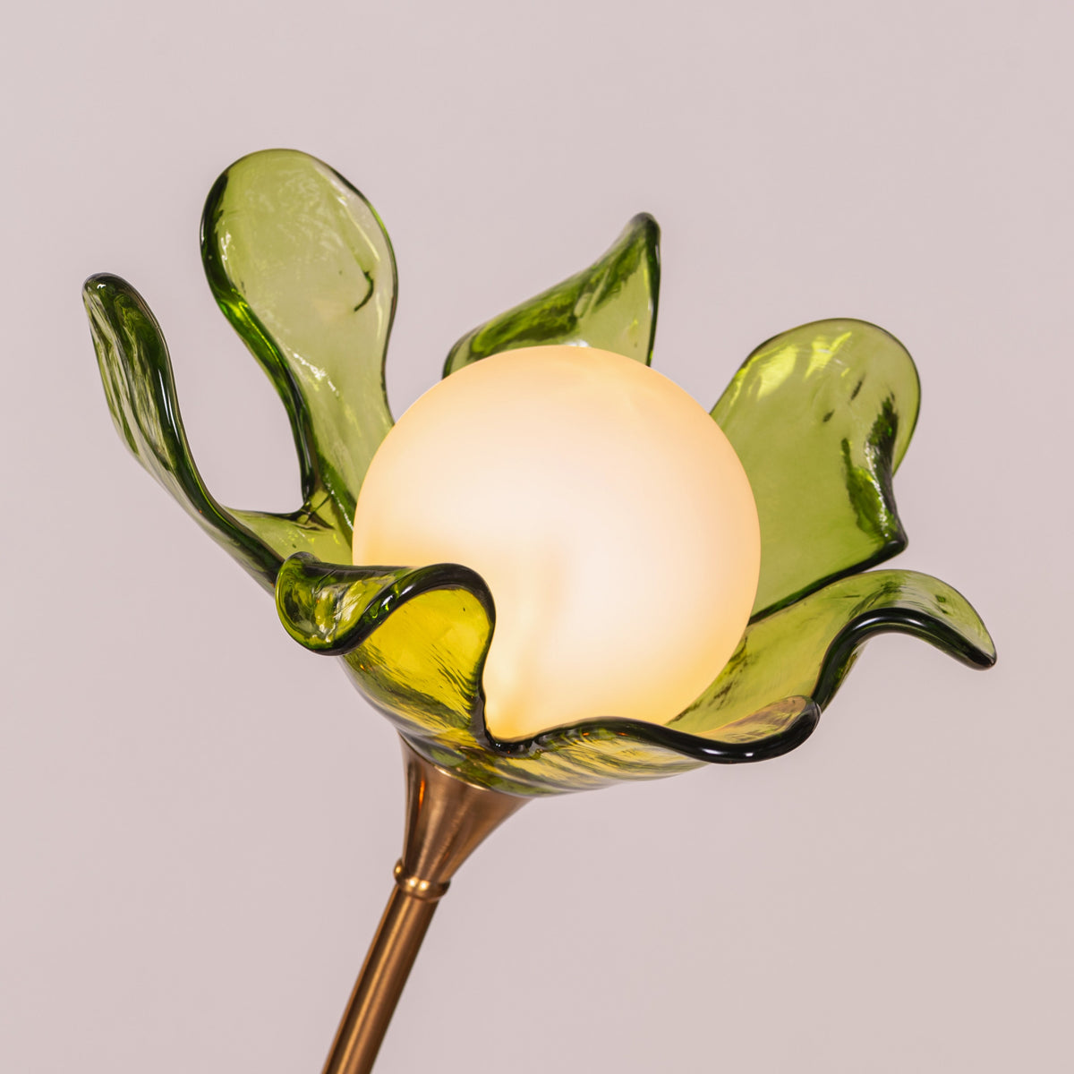 Midori Sprout (Gold, Green & Amber) Tinted Glass Floor Lamp