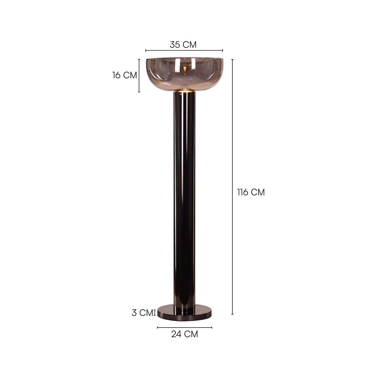 Velvet Morning (Black, Smokey Grey) Floor Lamp