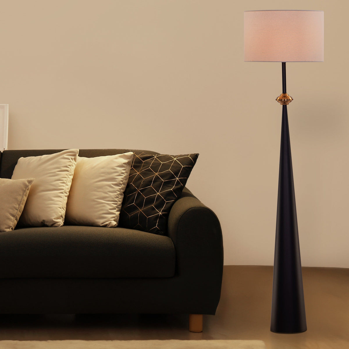 Crown Of The Dawn (Black, White) Floor Lamp