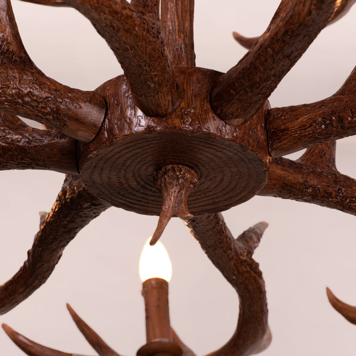Ski Season (Large, Brown) Antler Chandelier