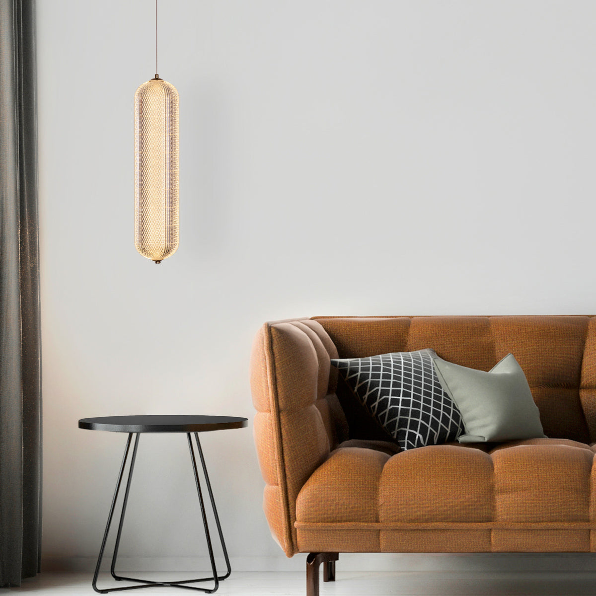 Yellow Diamond (Medium, Dimmable LED with Remote Control) Acrylic Textured Pendant Light