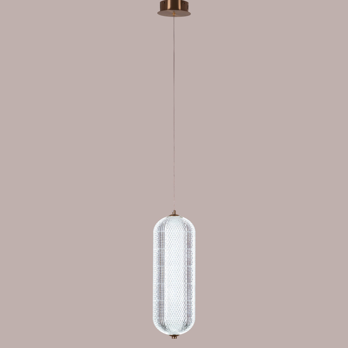 Yellow Diamond (Small, Dimmable LED with Remote Control) Acrylic Textured Pendant Light