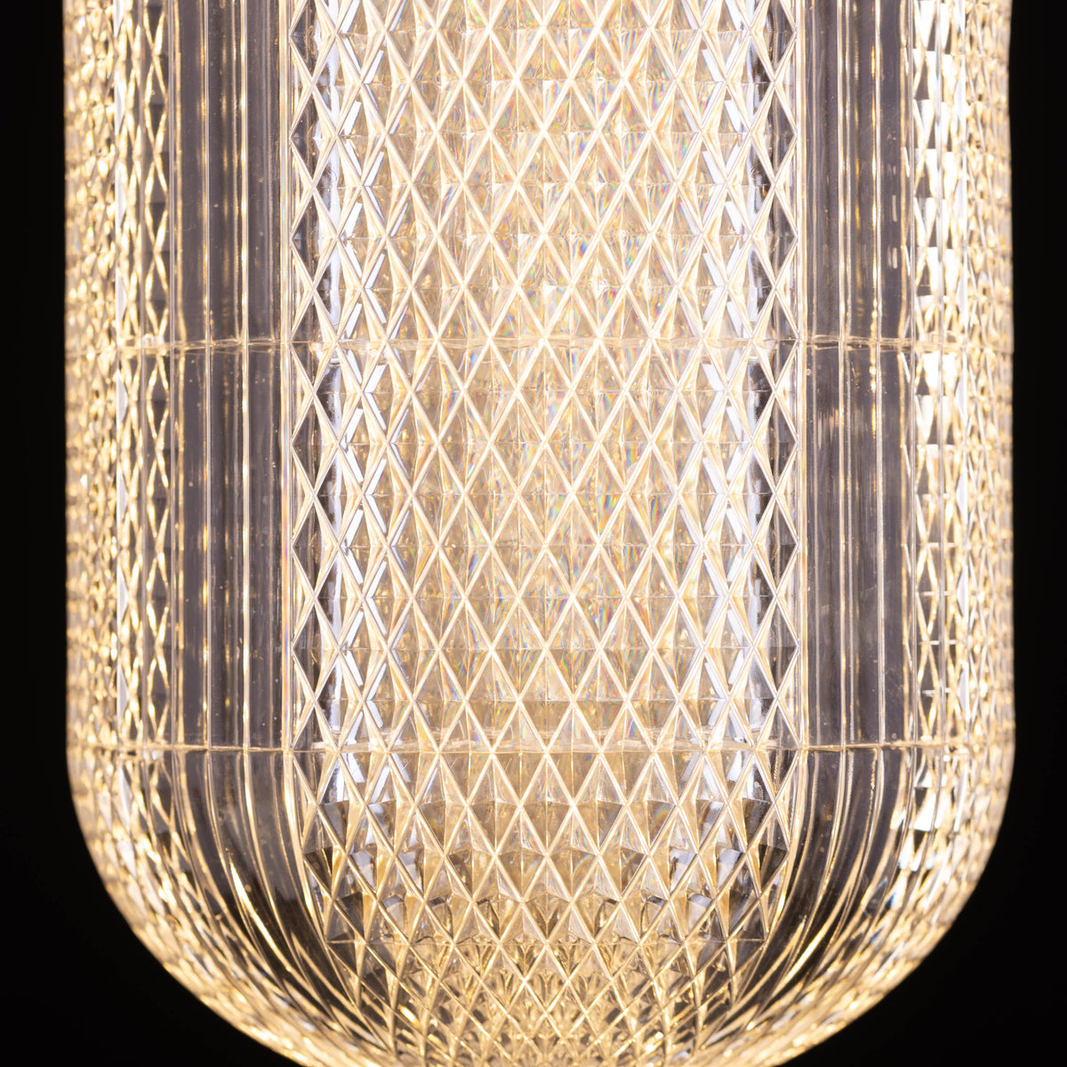 Yellow Diamond (Small, Dimmable LED with Remote Control) Acrylic Textured Pendant Light