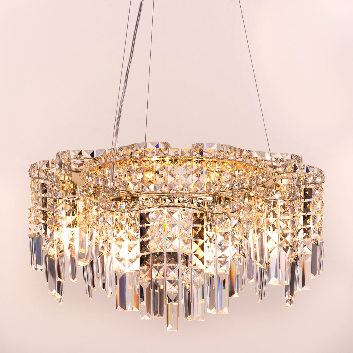 Through The Fire (Round, Gold) Crystal Chandelier