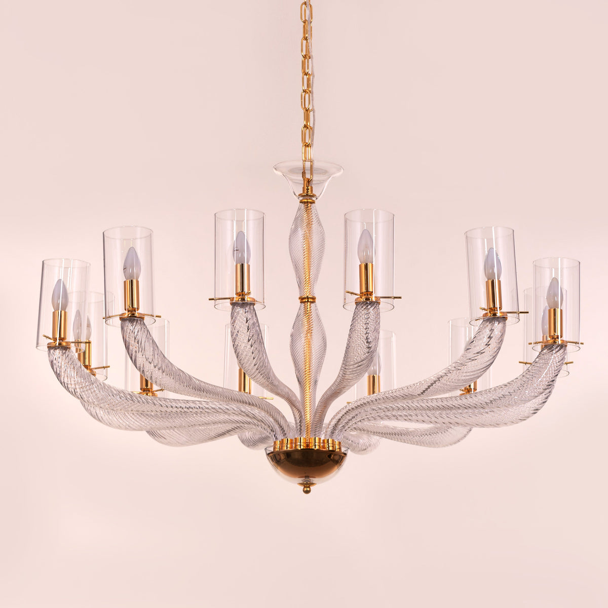 Midnight In Paris (Large, Gold) Glass Chandelier