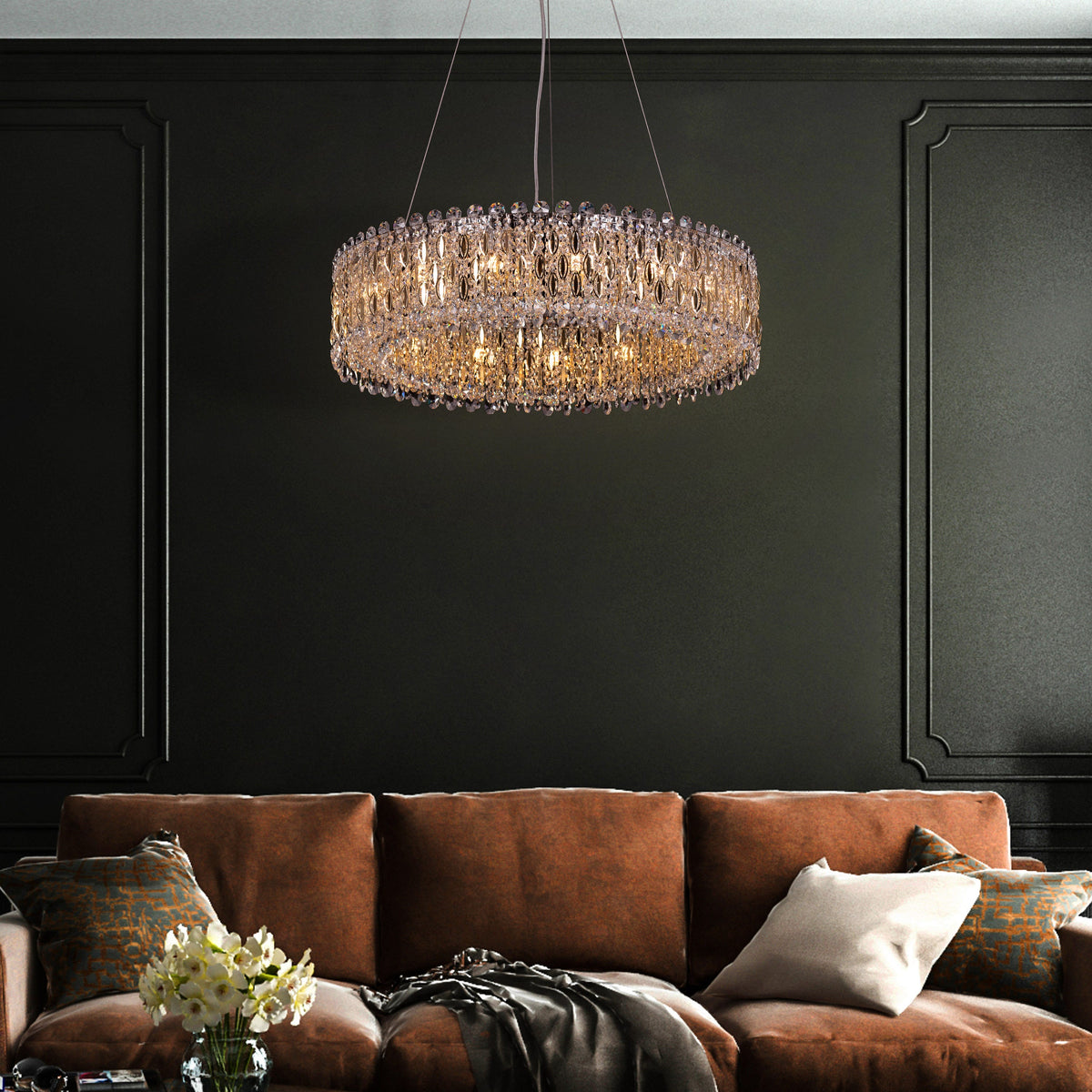 Shooting Star (Gold) Crystal Chandelier