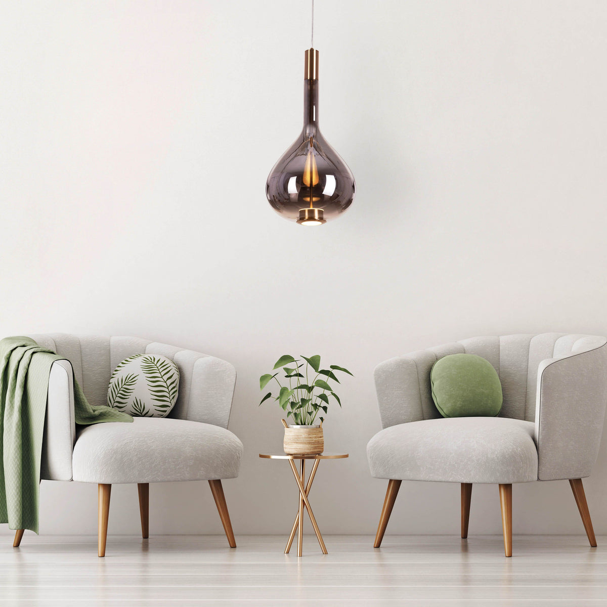 You Own It (Smokey Grey, Built-In LED) Glass Pendant Light