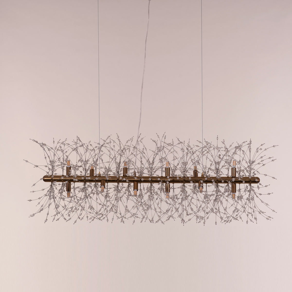 Touch The Clouds (Medium, Rectangular, Gold) Crystal Chandelier