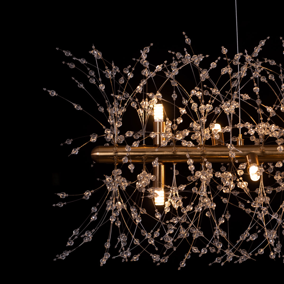 Touch The Clouds (Medium, Rectangular, Gold) Crystal Chandelier