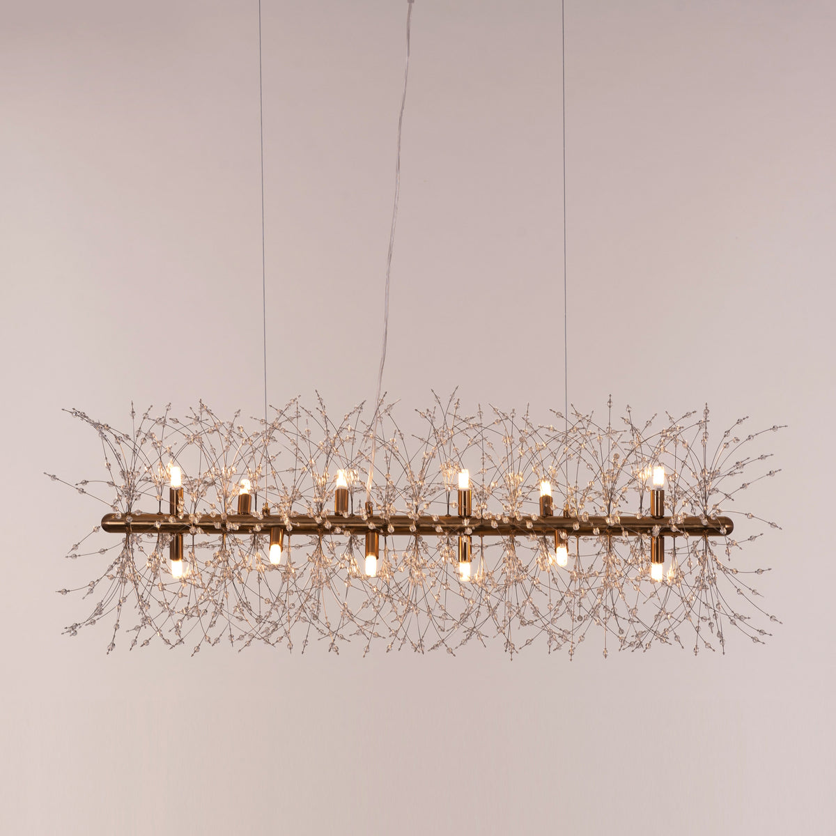 Touch The Clouds (Medium, Rectangular, Gold) Crystal Chandelier