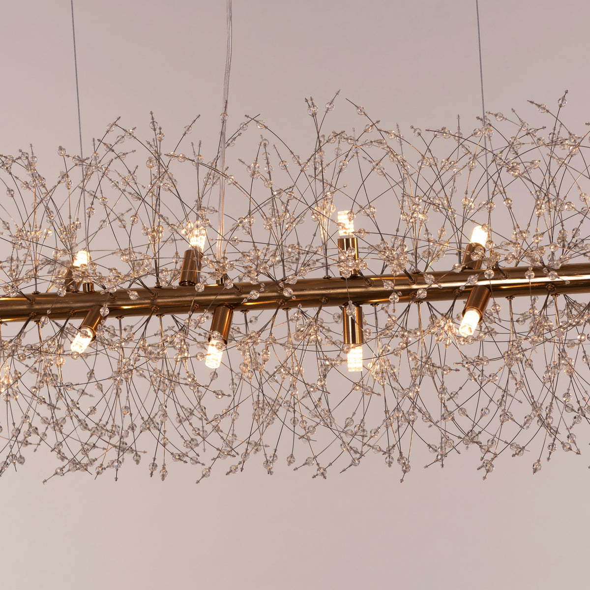 Touch The Clouds (Medium, Rectangular, Gold) Crystal Chandelier