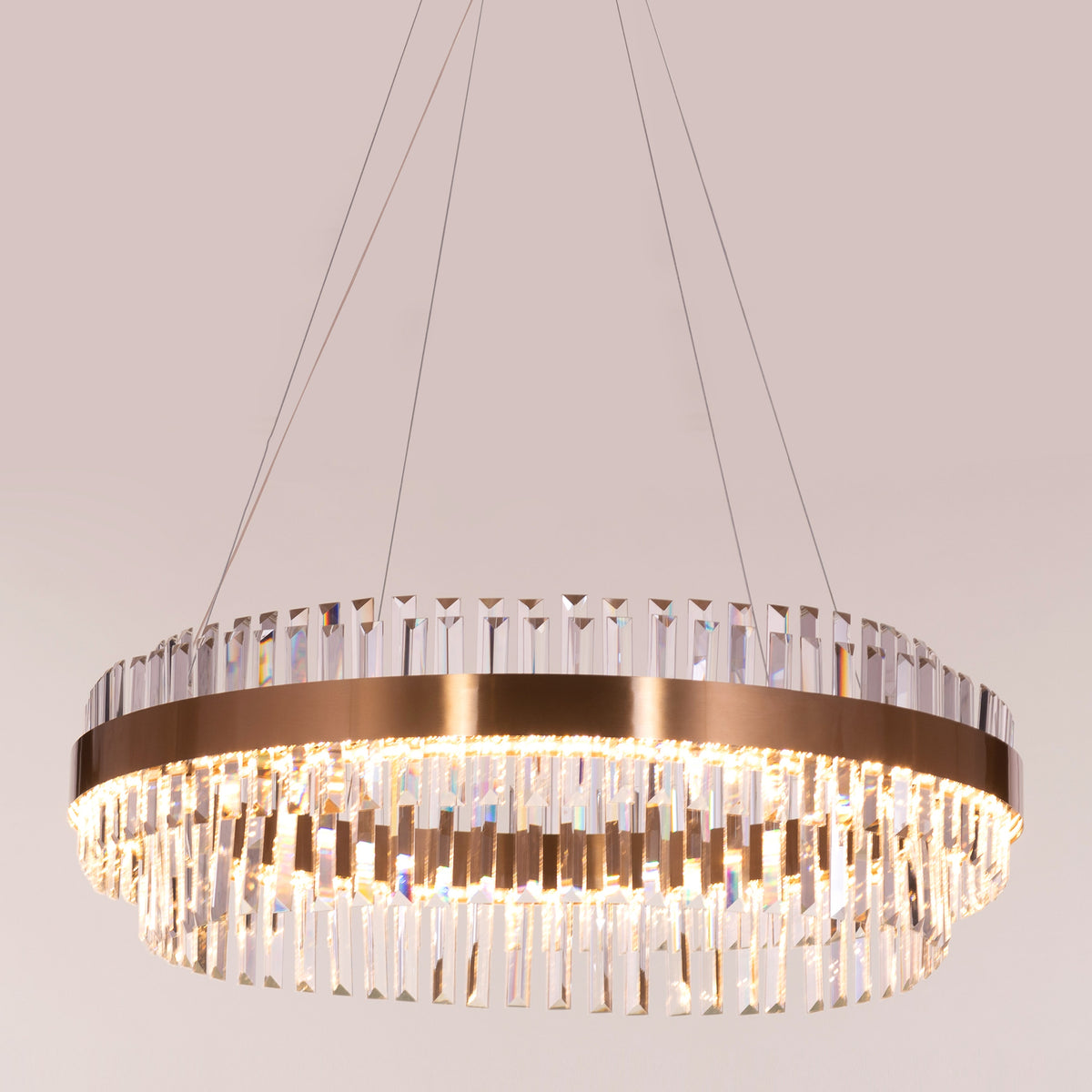 Love In Lisbon (Large, Gold, Dimmable LED with Remote Control) Crystal Chandelier