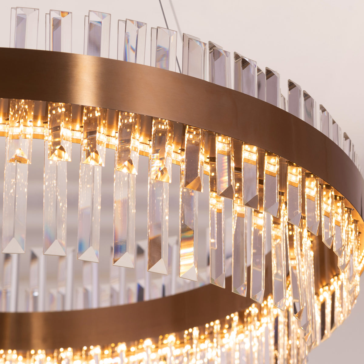 Love In Lisbon (Large, Gold, Dimmable LED with Remote Control) Crystal Chandelier