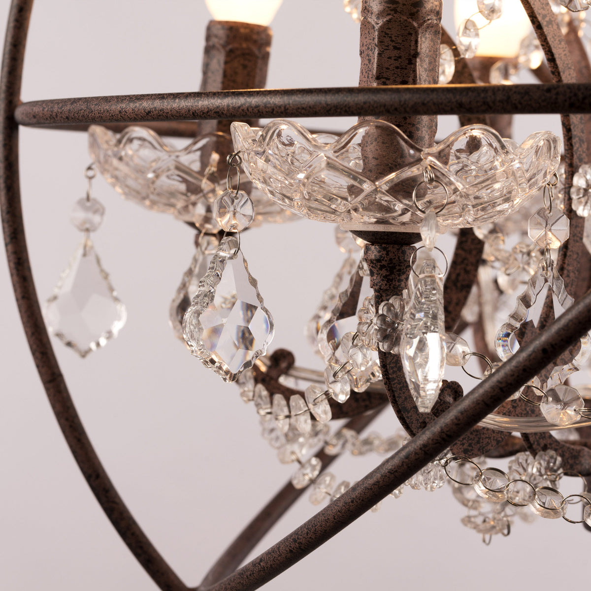 Moonlight Rendezvous (Small, Antique Rust) Crystal Chandelier