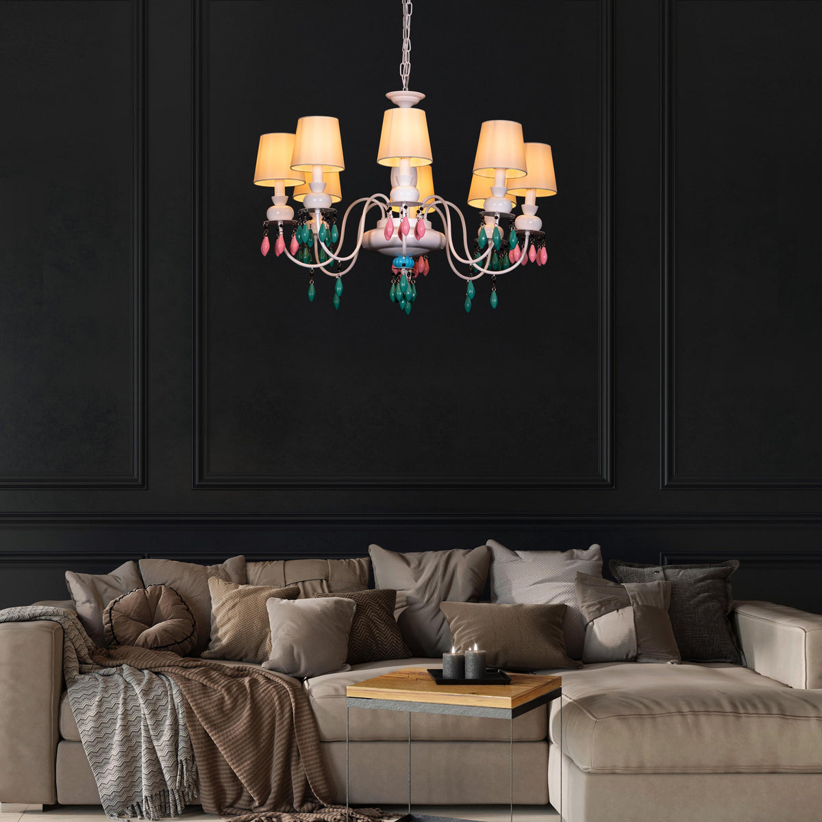 Faraway Tree (Large, White) Ceramic Chandelier
