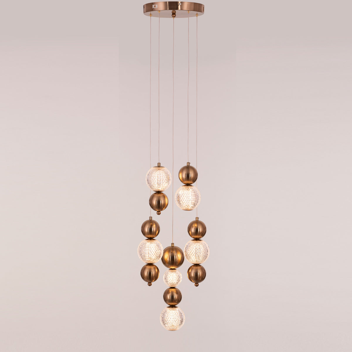Meant For Me (Gold, Dimmable LED with Remote Control) Chandelier