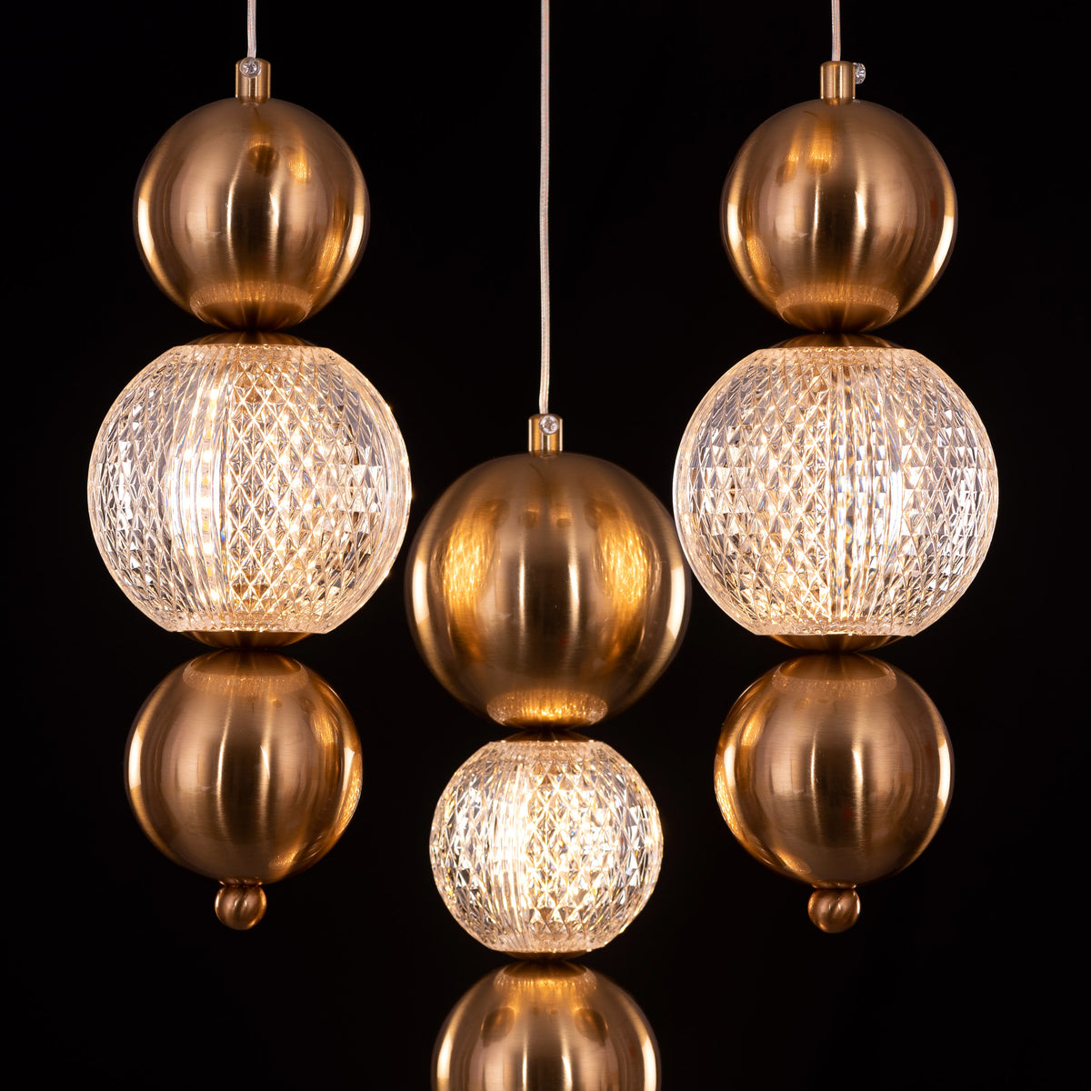 Meant For Me (Gold, Dimmable LED with Remote Control) Chandelier