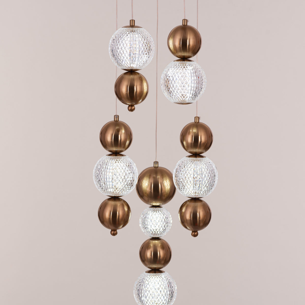 Meant For Me (Gold, Dimmable LED with Remote Control) Chandelier