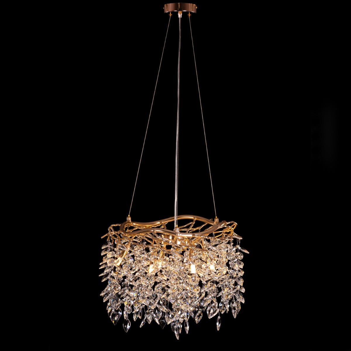 Moral Of The Story (Small, Gold) Tree Branch Crystal Chandelier