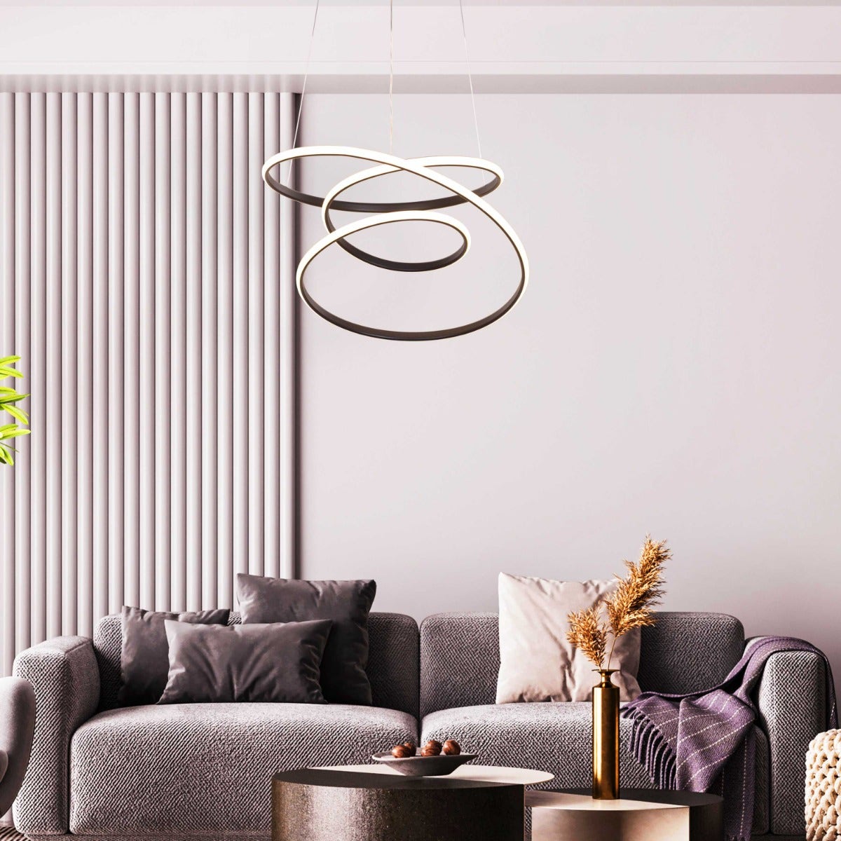 Sleepover (Small, Black, Dimmable LED with Remote Control) Chandelier