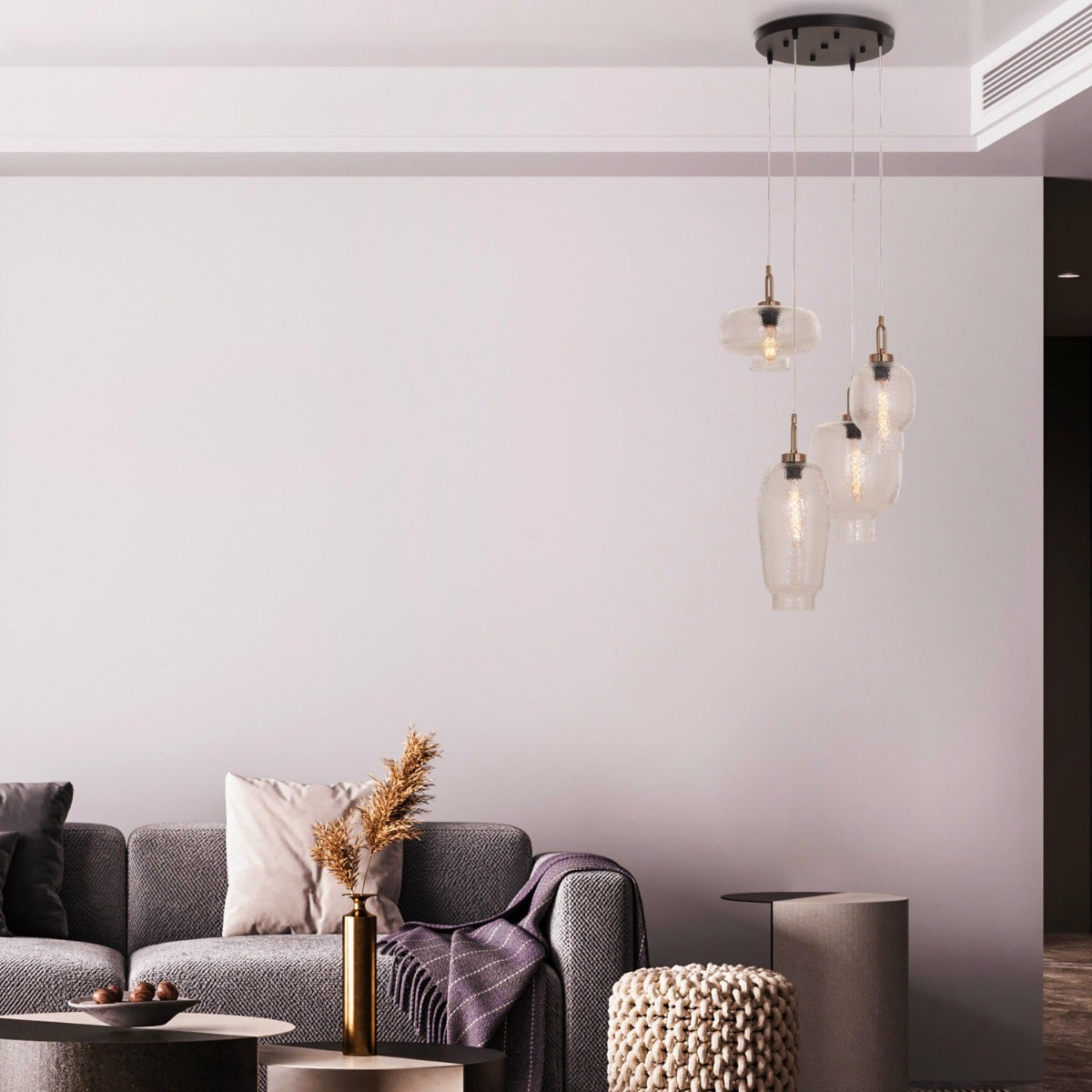 Take Me Traveling (Small, Gold) Glass Chandelier