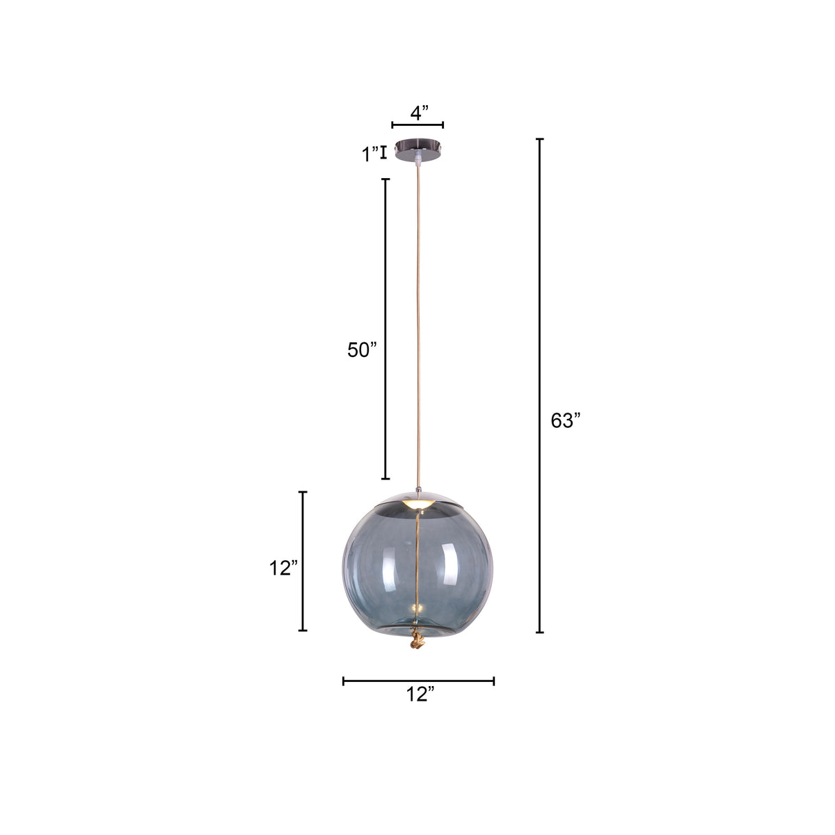 Motivation (Blue, Built-In LED) Glass Pendant Light