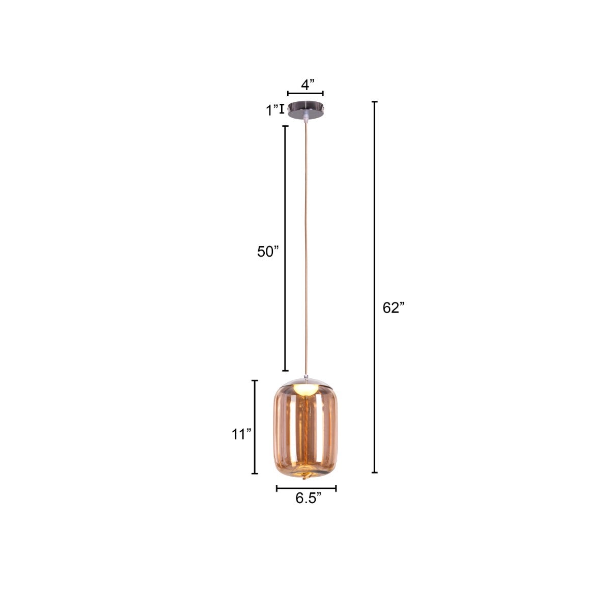 Trust Yourself (Amber, Built-In LED) Glass Pendant Light