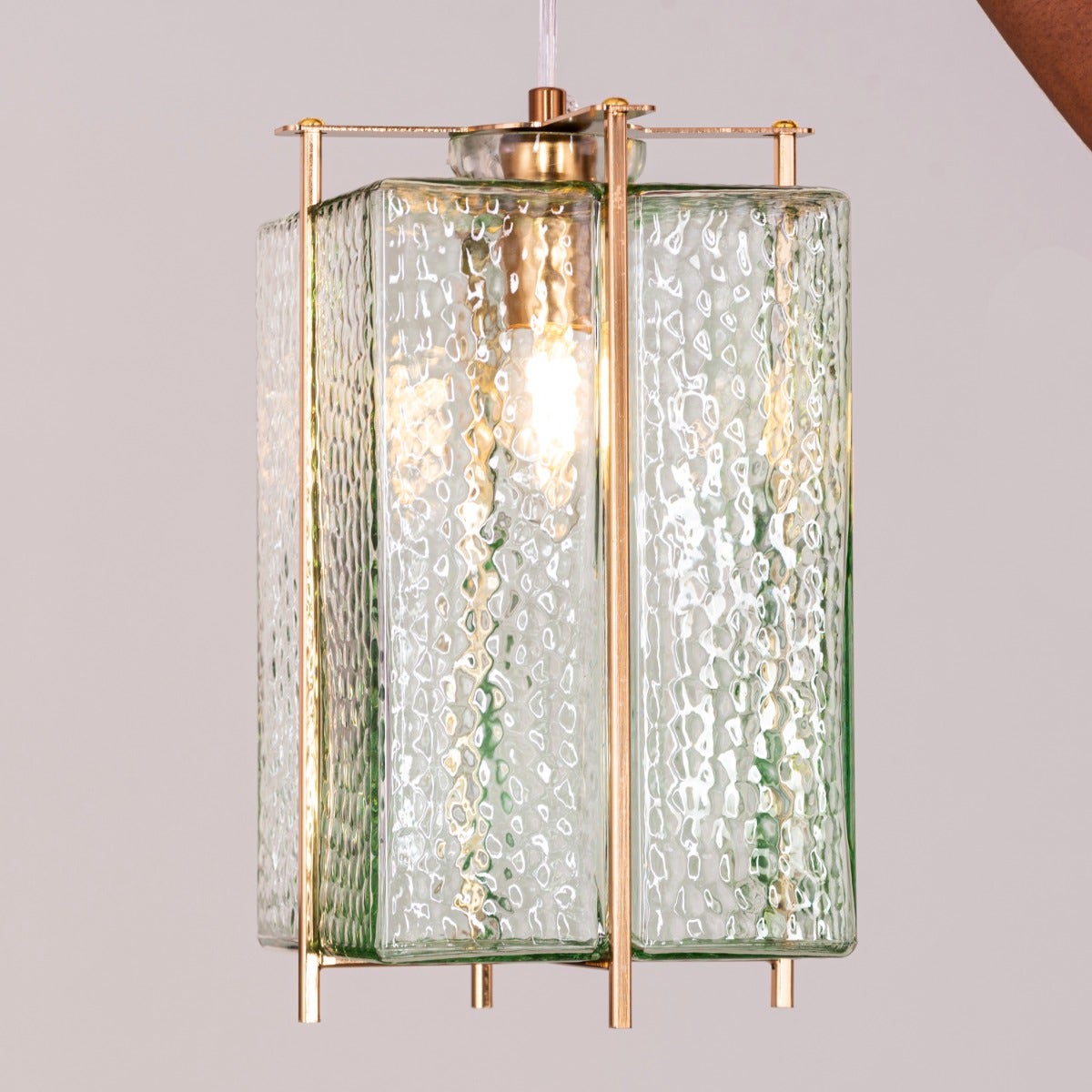 Take The Leap (Amber, Green) Textured Glass Chandelier