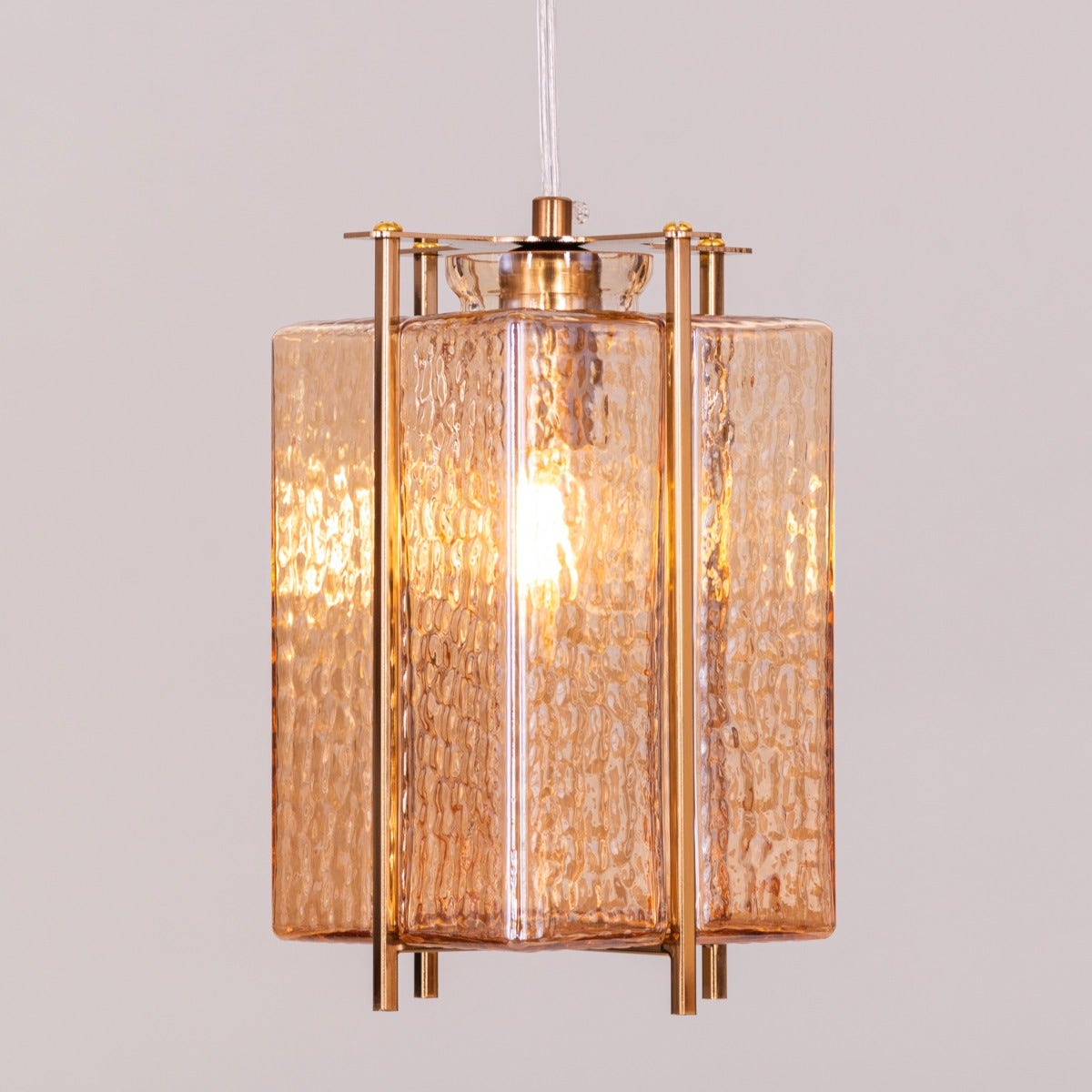 Take The Leap (Amber, Green) Textured Glass Chandelier