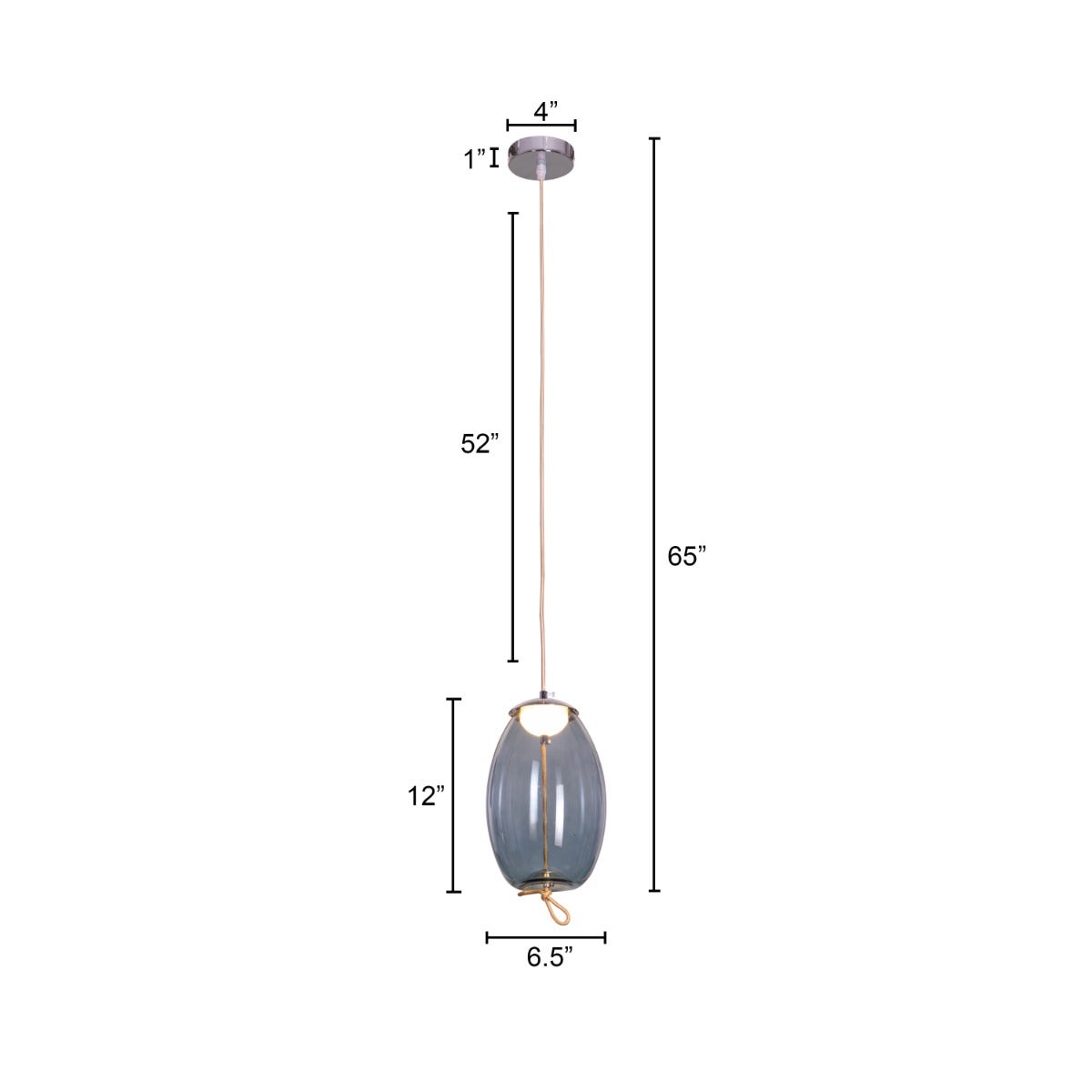 Feel The Feels (Blue, Built-In LED) Glass Pendant Light