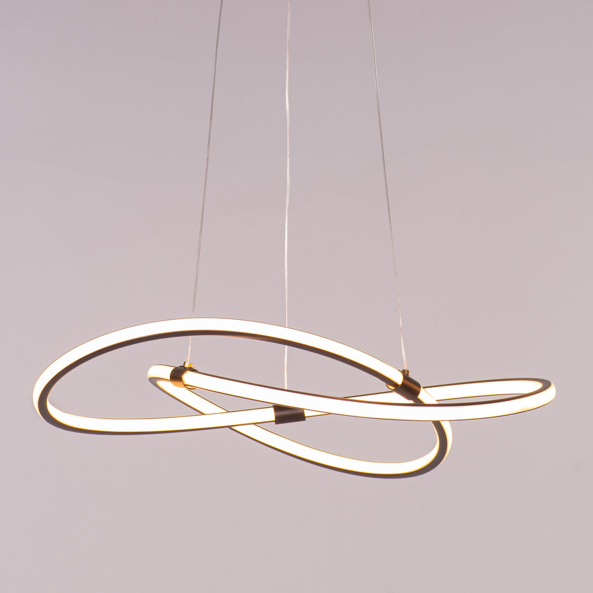 Twist Of Fate (Medium, Black, 3 Color Dimmable LED with Remote Control) Chandelier