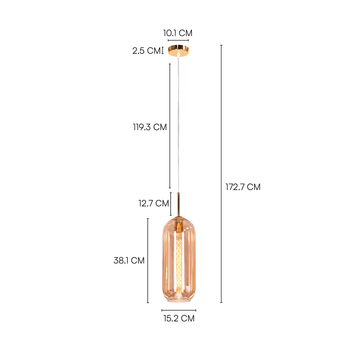 Gold Glamour (Medium, Gold) Glass Pendant Light