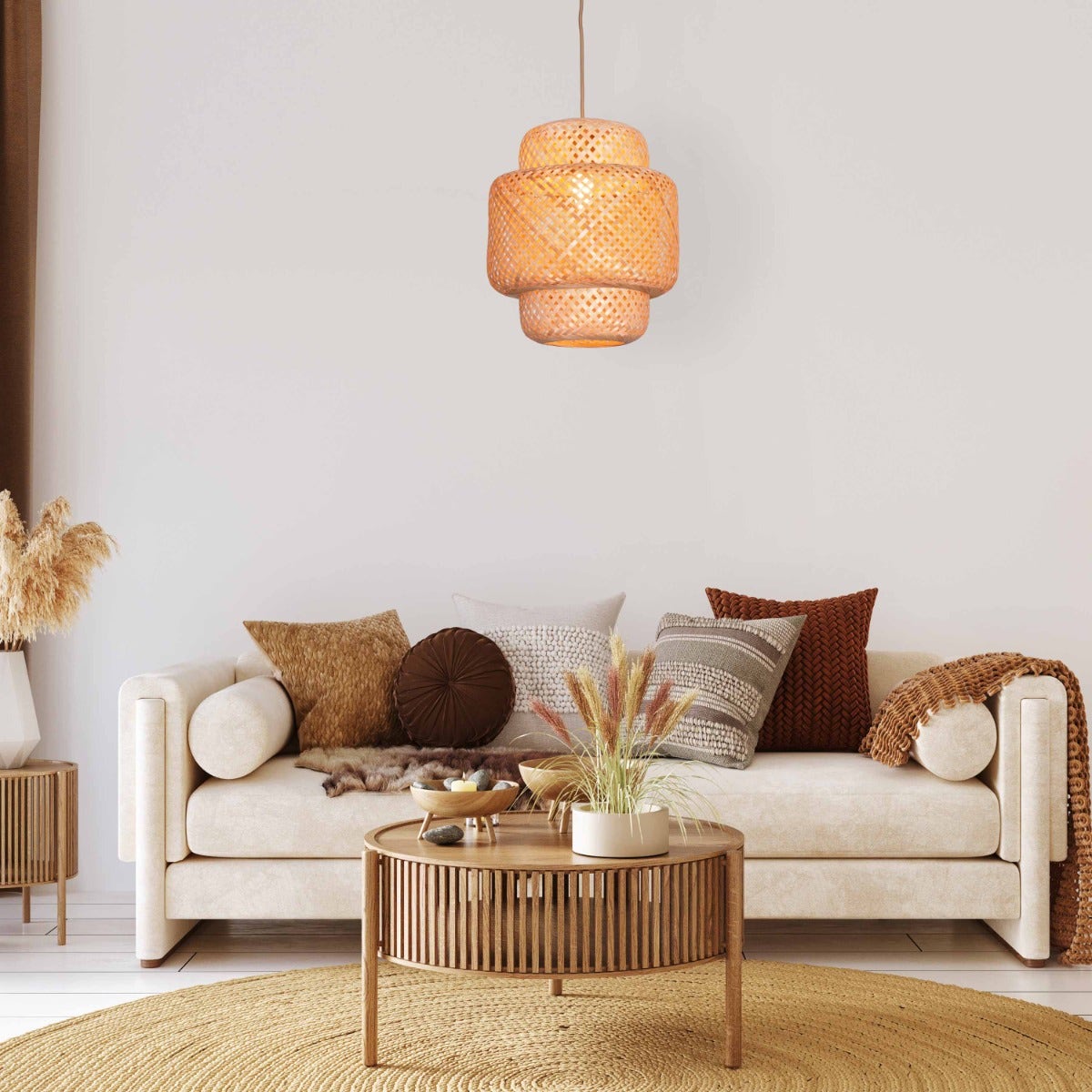 Feelings Are Hard Rattan Pendant Light
