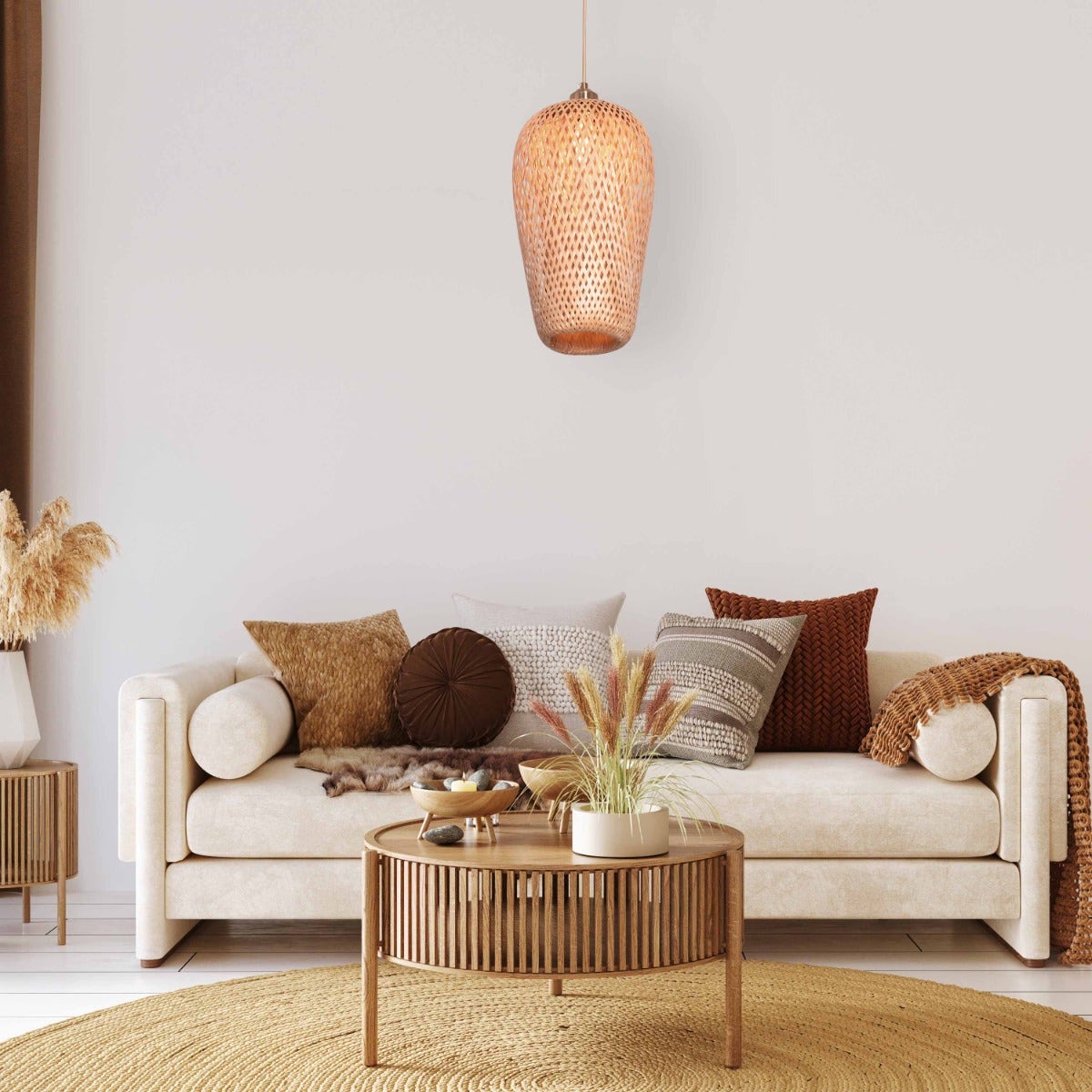 Pay Your Dues Rattan Pendant Light