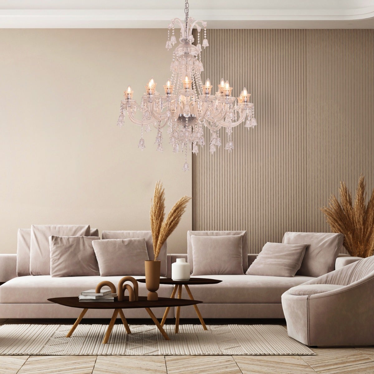 Rules The Room Grand (Large, Chrome) Crystal Chandelier